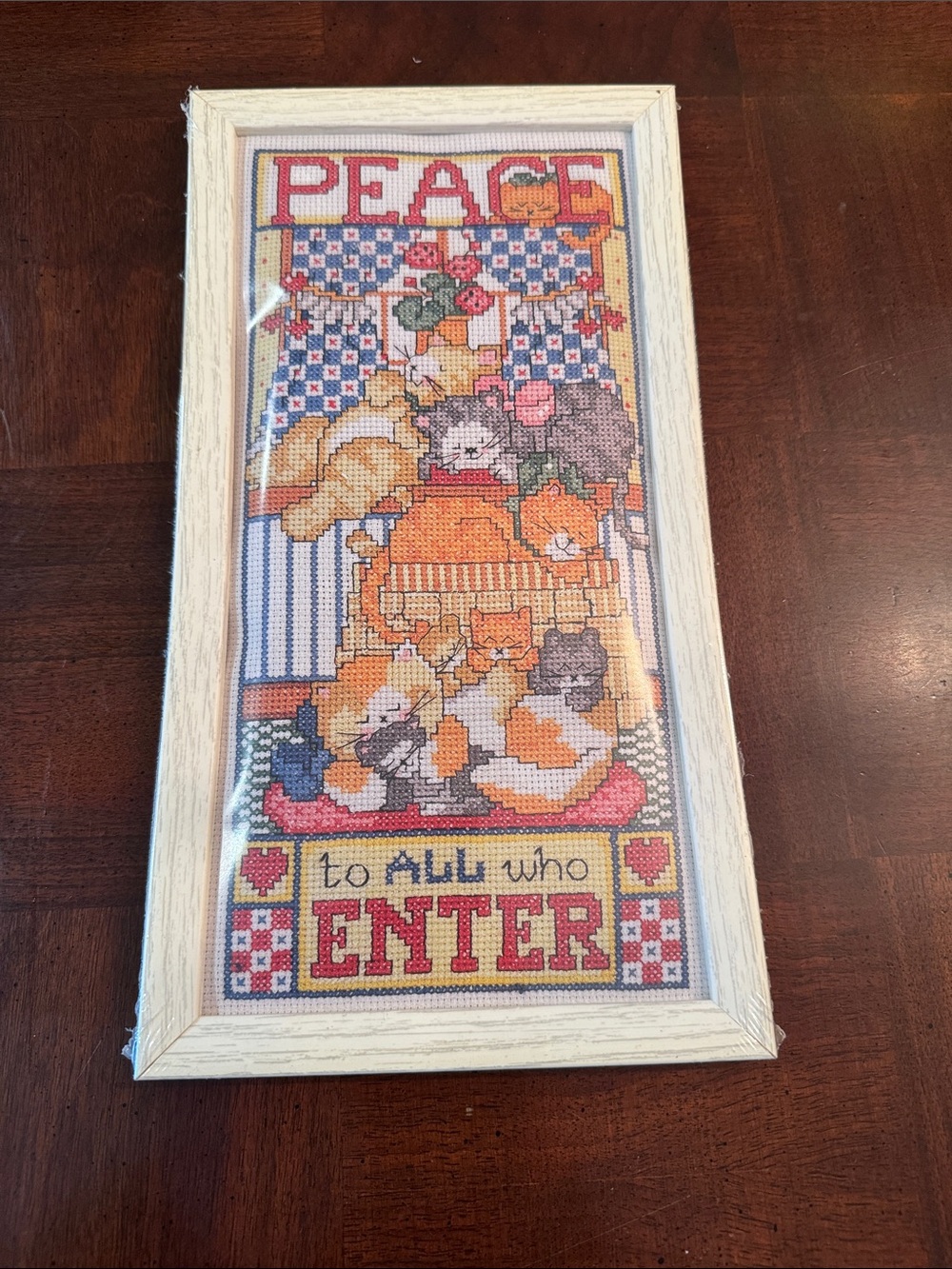 Peace to all that Enter Cats Kittens Counted Cross Stitch Kit New